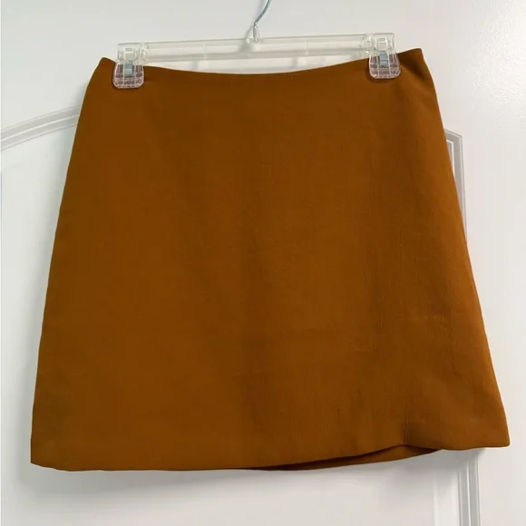 Aritzia Wilfred Classic Mini Skirt Sz 6 Rich Chestnut - Picture 2 of 8